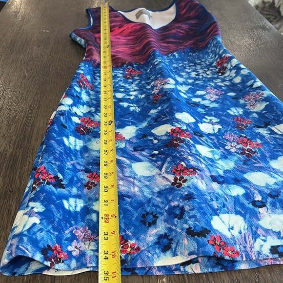 Clover Canyon Blue Floral Sleeveless Dress Size M | Stretch Bodycon Print - Picture 4 of 7